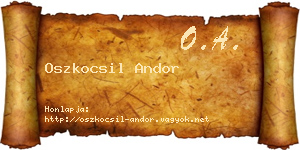 Oszkocsil Andor névjegykártya