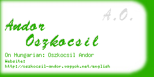 andor oszkocsil business card